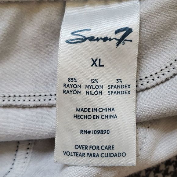 SEVEN7 Pants Leggings Black White Houndstooth Plaid - Picture 14 of 15